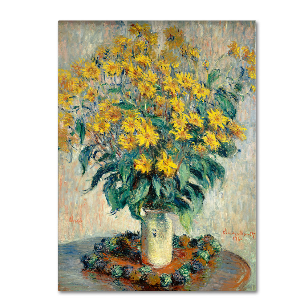 Claude Monet 'Jerusalem Artichoke Flowers' 14 X 19 Canvas Art