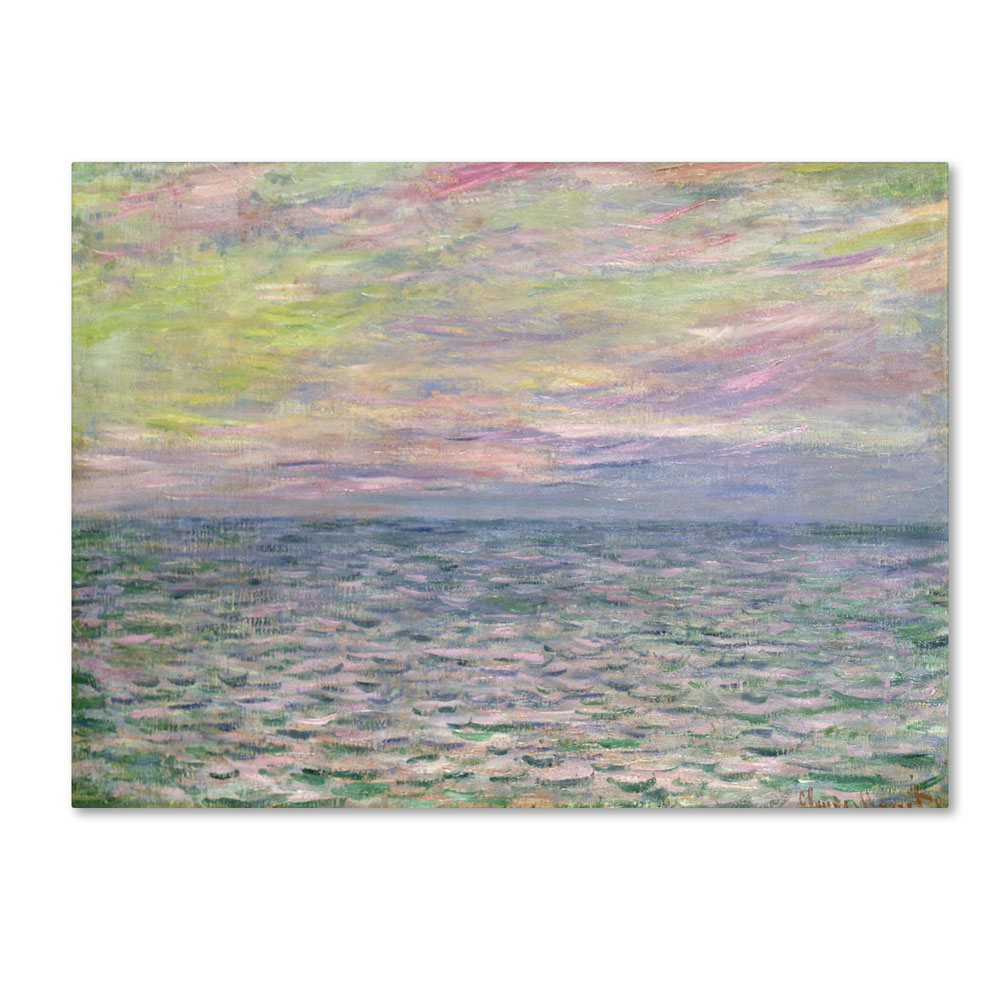 Claude Monet 'Coucher De Soleil A Pourville' 14 X 19 Canvas Art