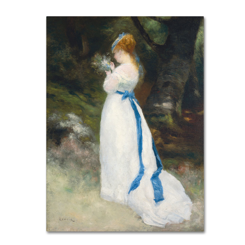 Pierre Renoir 'Lady In White' 14 X 19 Canvas Art