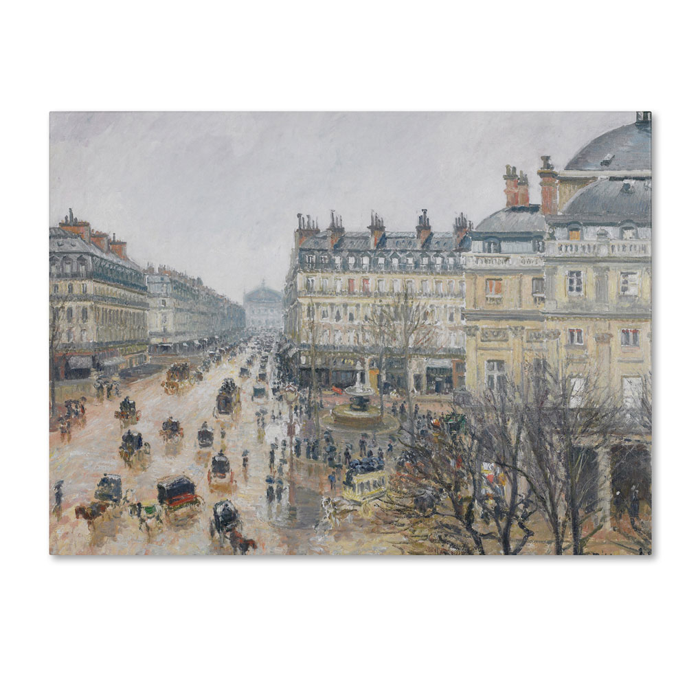 Camille Pissarro 'Place Du Theatre Francais 1898' 14 X 19 Canvas Art