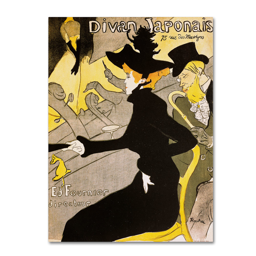 Henri Toulouse-Lautrec 'Divan Japonais' 14 X 19 Canvas Art