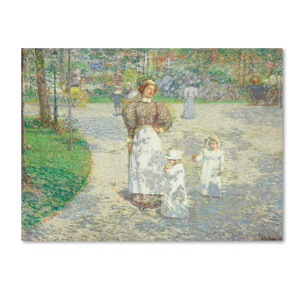 Childe Hassam 'Spring In Central Park 1908' 14 X 19 Canvas Art