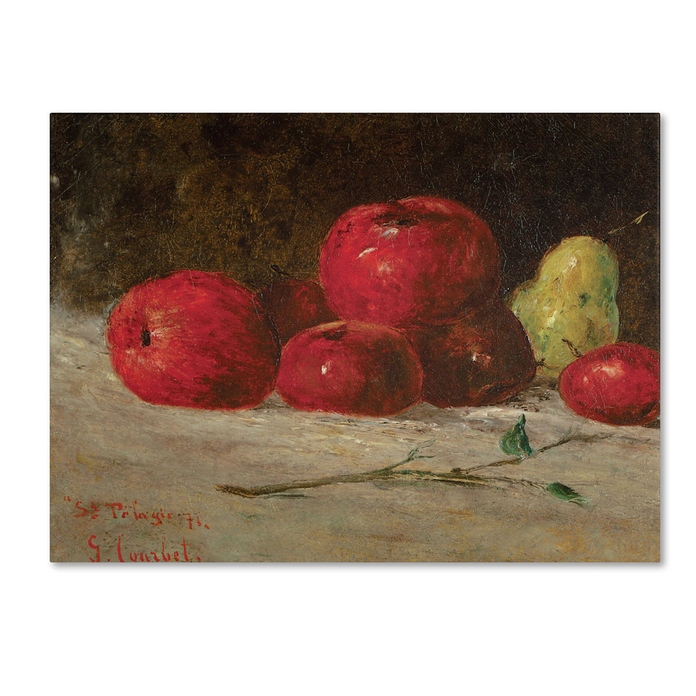 Gustave Courbet 'Still Life Apples And Pears' 14 X 19 Canvas Art