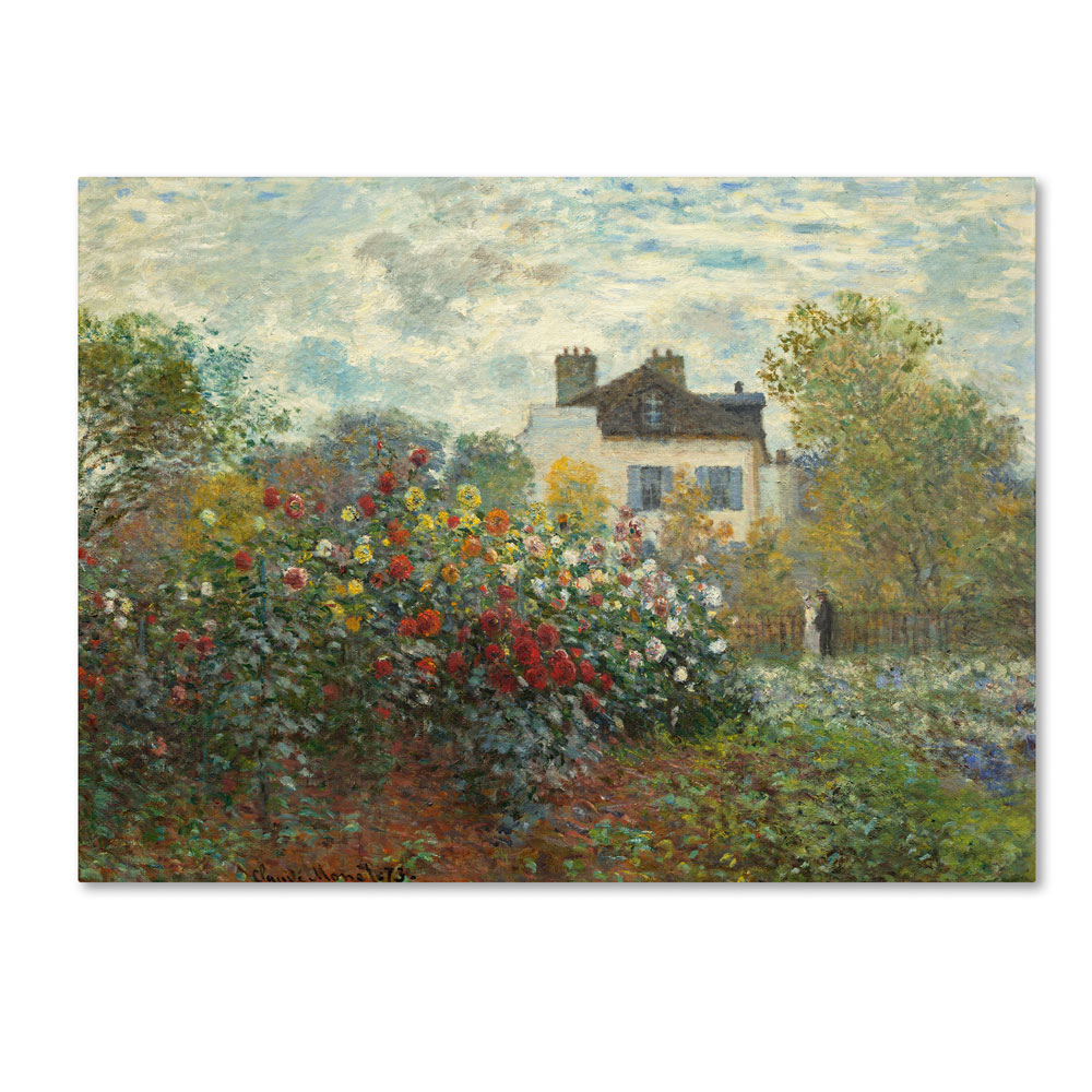 Claude Monet 'The Artist's Garden In Argenteuil' 14 X 19 Canvas Art