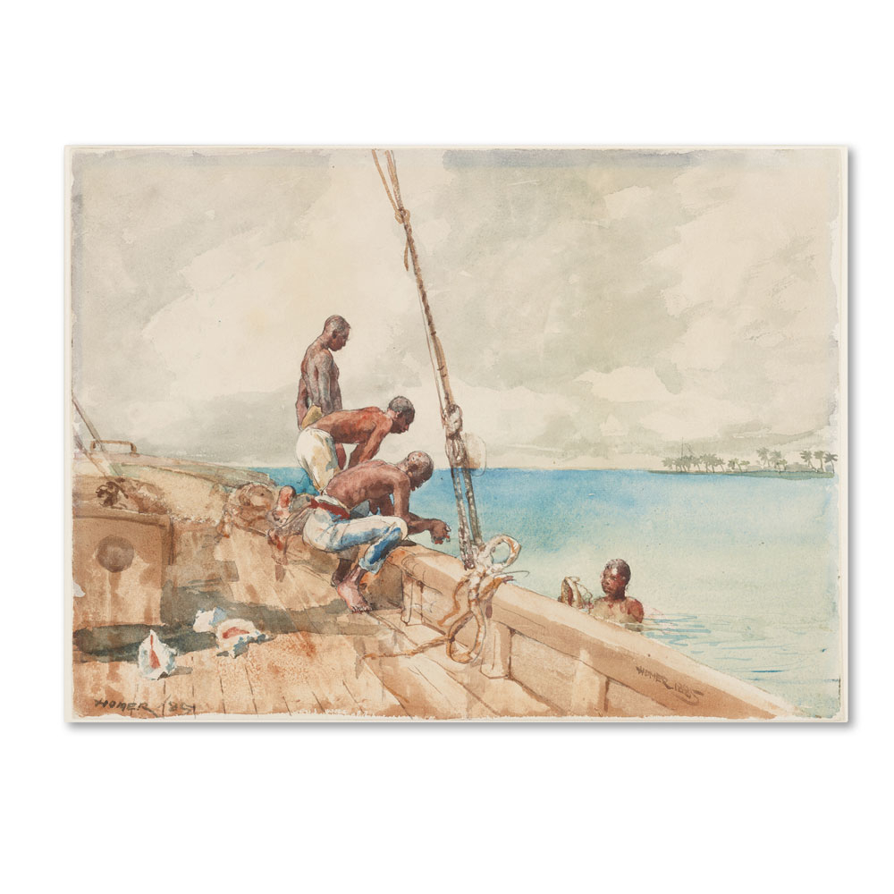 Winslow Homer 'The Conch Divers 1885' 14 X 19 Canvas Art