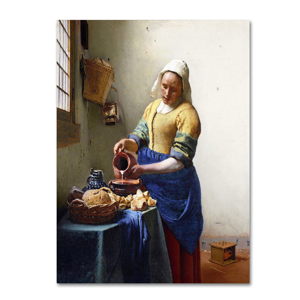 Jan Vermeer 'The Milkmaid 1658-60' 14 X 19 Canvas Art