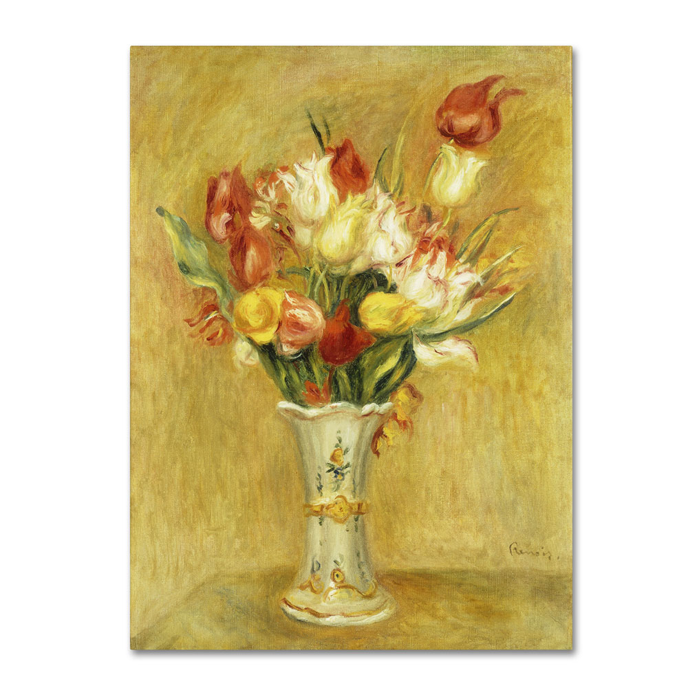 Pierre Renoir 'Tulipes 1909' 14 X 19 Canvas Art
