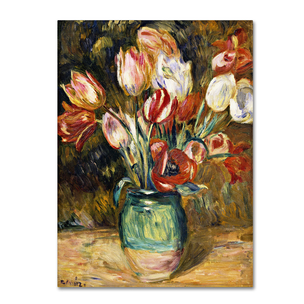 Pierre Renoir 'Vase De Fleurs 1888-89' 14 X 19 Canvas Art