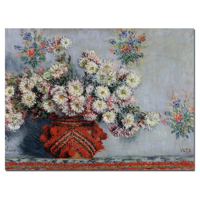 Claude Monet 'Chrusanthemums, 1878' 14 X 19 Canvas Art