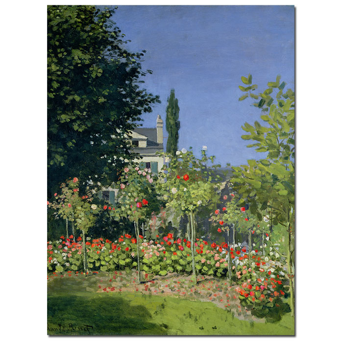 Claude Monet 'Flowering Garden At Sainte-Adresse, 1866' 14 X 19 Canvas Art