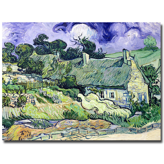 Vincent Van Gogh 'Cottages At Auvers-sur-Oise' 14 X 19 Canvas Art