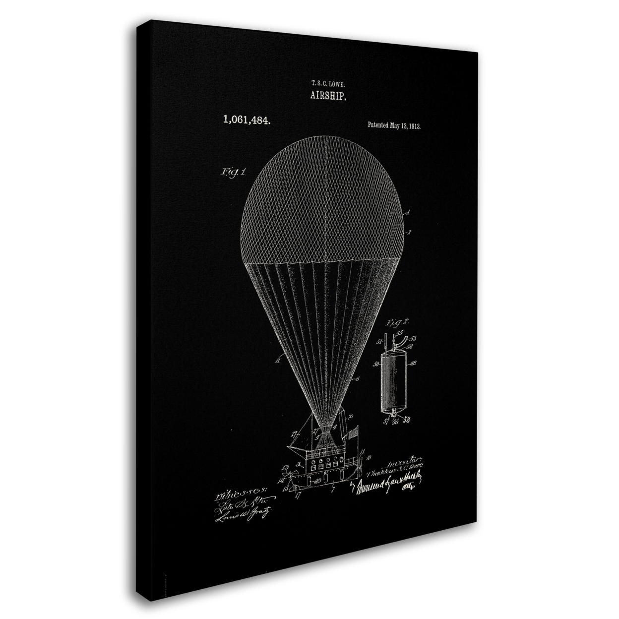 Claire Doherty 'Airship Patent 1913 Black' 14 X 19 Canvas Art