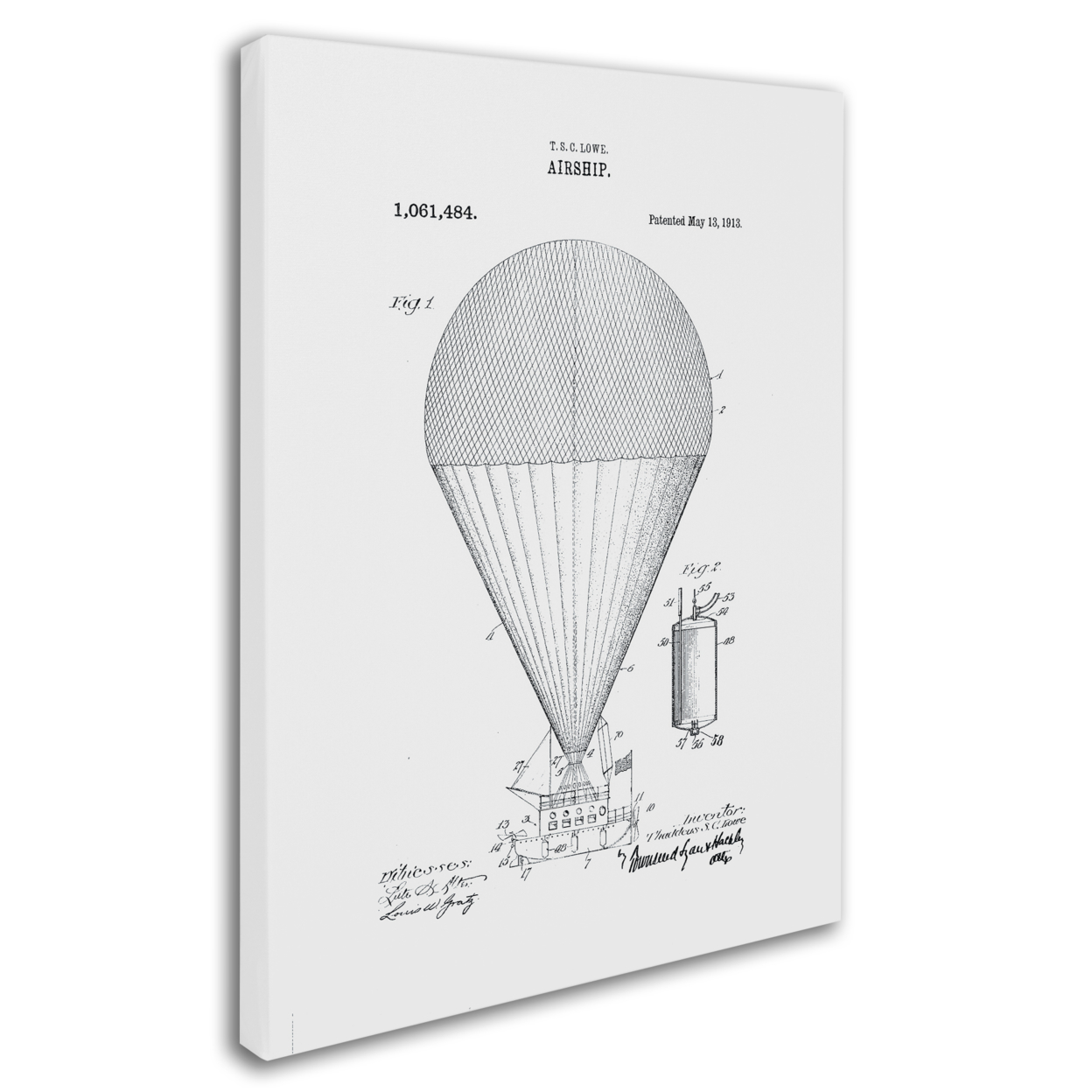 Claire Doherty 'Airship Patent 1913 White' 14 X 19 Canvas Art