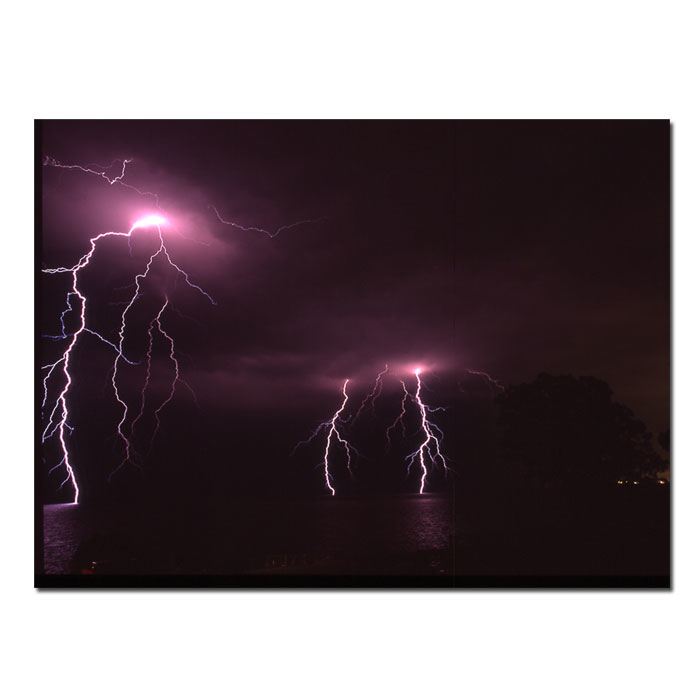 Kurt Shaffer 'Lake Lightning' 14 X 19 Canvas Art