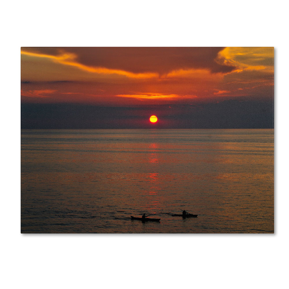Kurt Shaffer 'Sunset Paddle' 14 X 19 Canvas Art