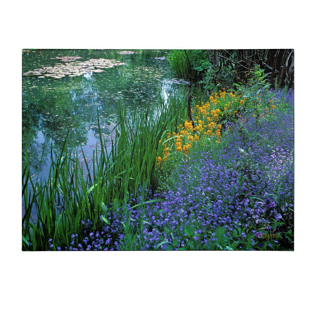 Kathy Yates 'Monet's Lily Pond' 14 X 19 Canvas Art