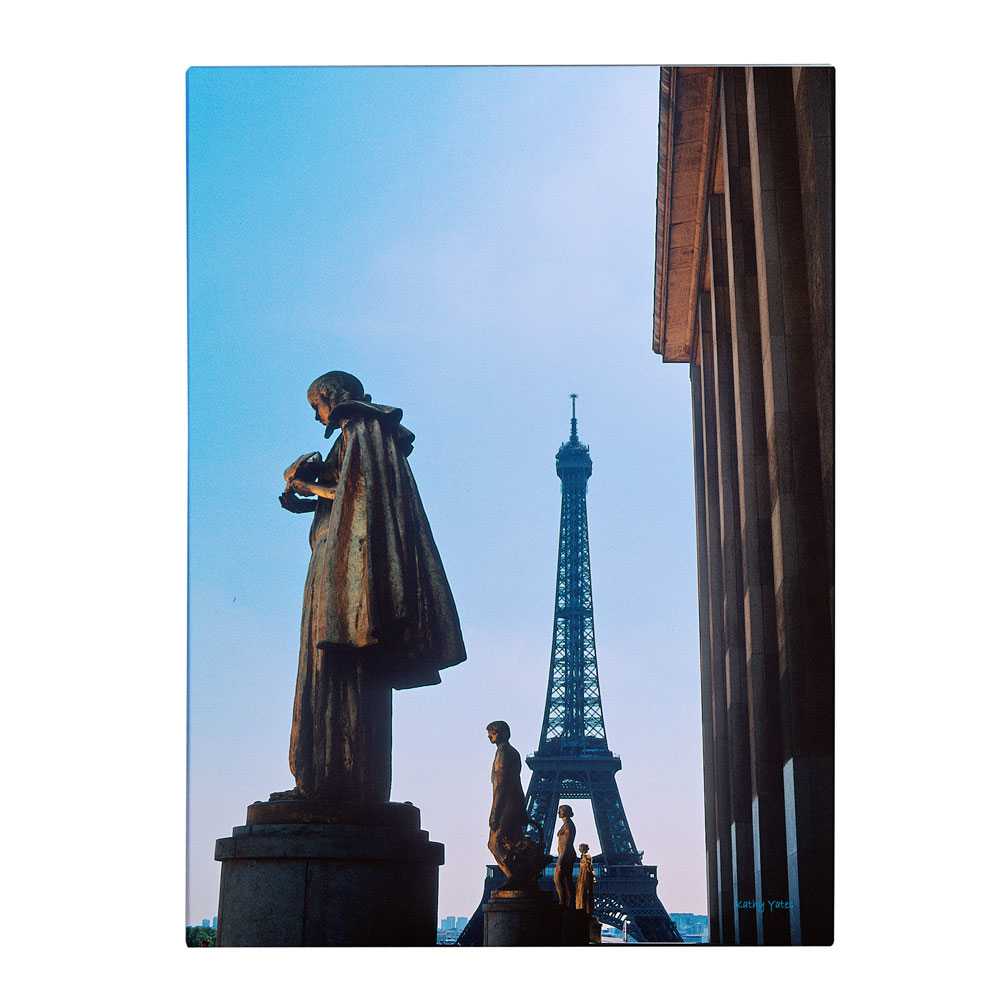 Kathy Yates 'View Of Eiffel From Trocadero' 14 X 19 Canvas Art