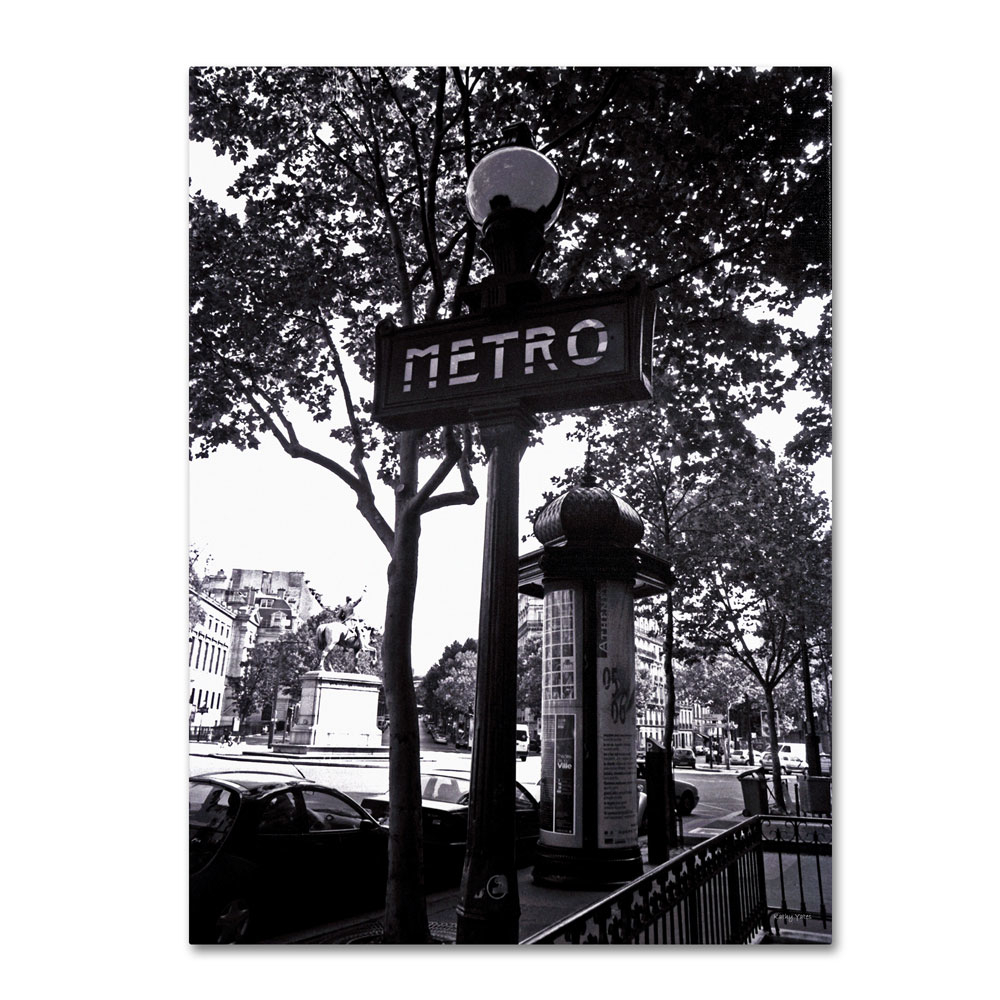Kathy Yates 'Paris Metro And Kiosk' 14 X 19 Canvas Art