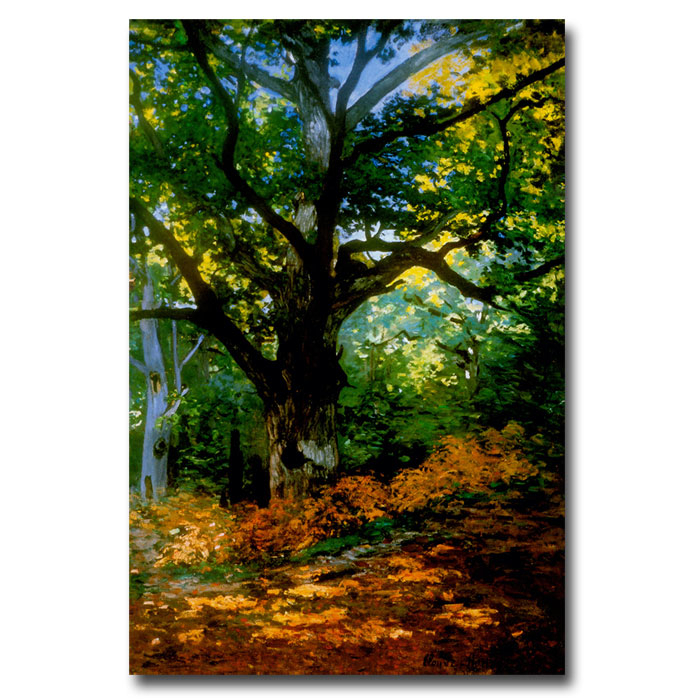 Claude Monet, 'Bodmer Oak, Fontainebleau Forest' 14 X 19 Canvas Art