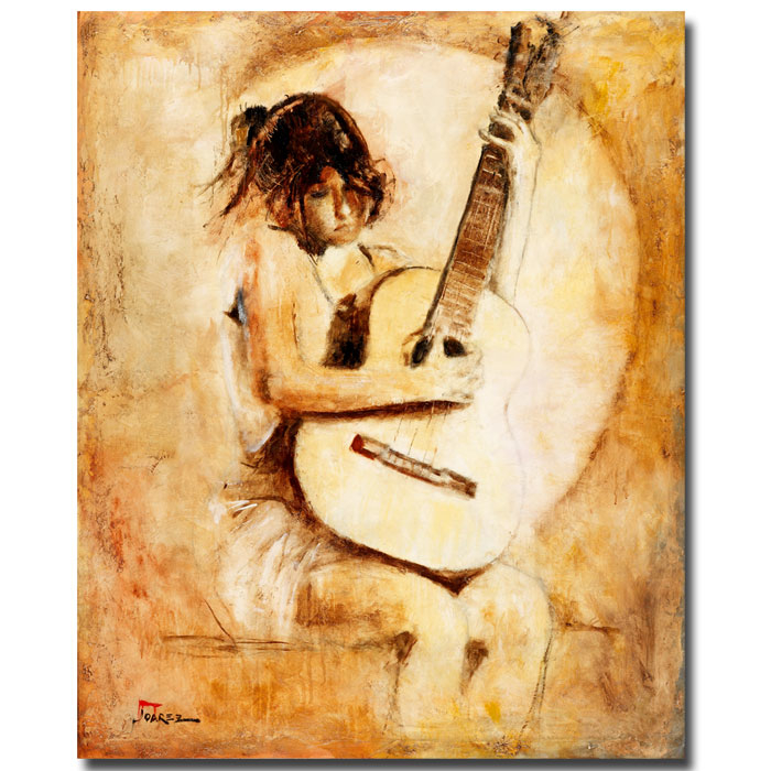 Joarez 'Soft Guitar' 14 X 19 Canvas Art