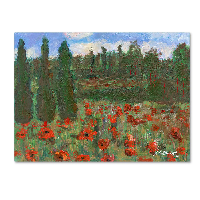 Manor Shadian 'Red Poppies In The Wood' 14 X 19 Canvas Art