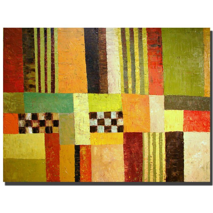 Michelle Calkins 'Color Pattern Abstract' 14 X 19 Canvas Art