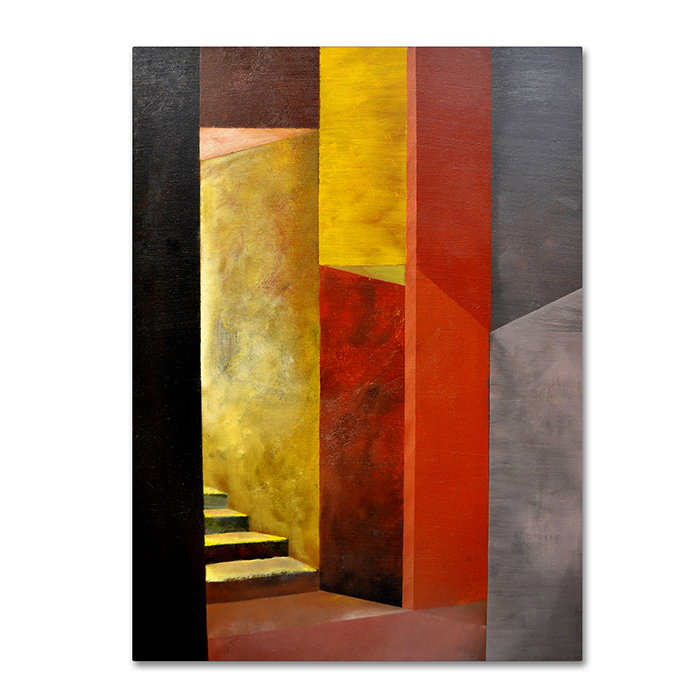 Michelle Calkins 'Mystery Stairwell' 14 X 19 Canvas Art