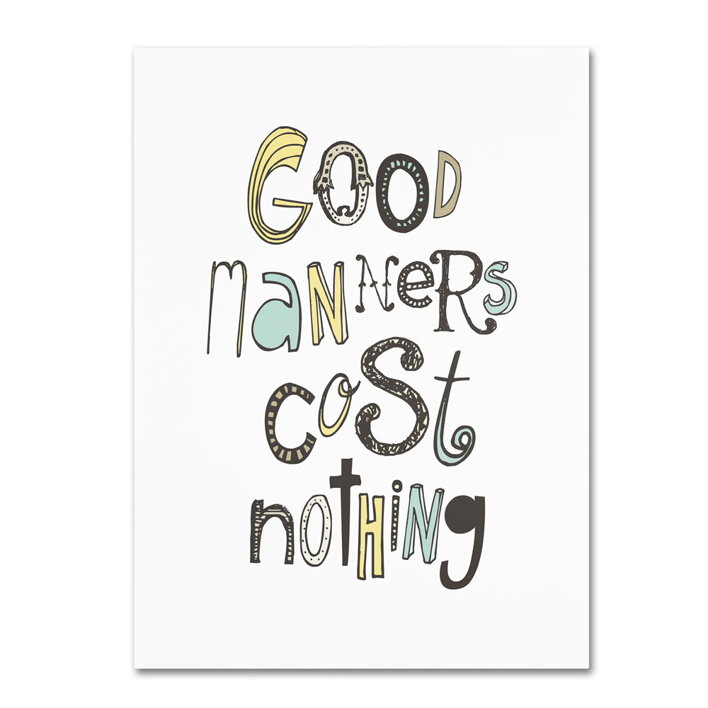 Megan Romo 'Good Manners III' 14 X 19 Canvas Art