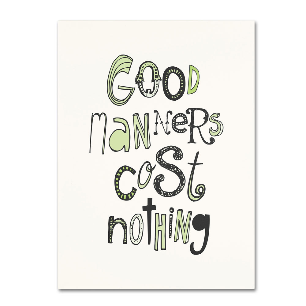 Megan Romo 'Good Manners V' 14 X 19 Canvas Art
