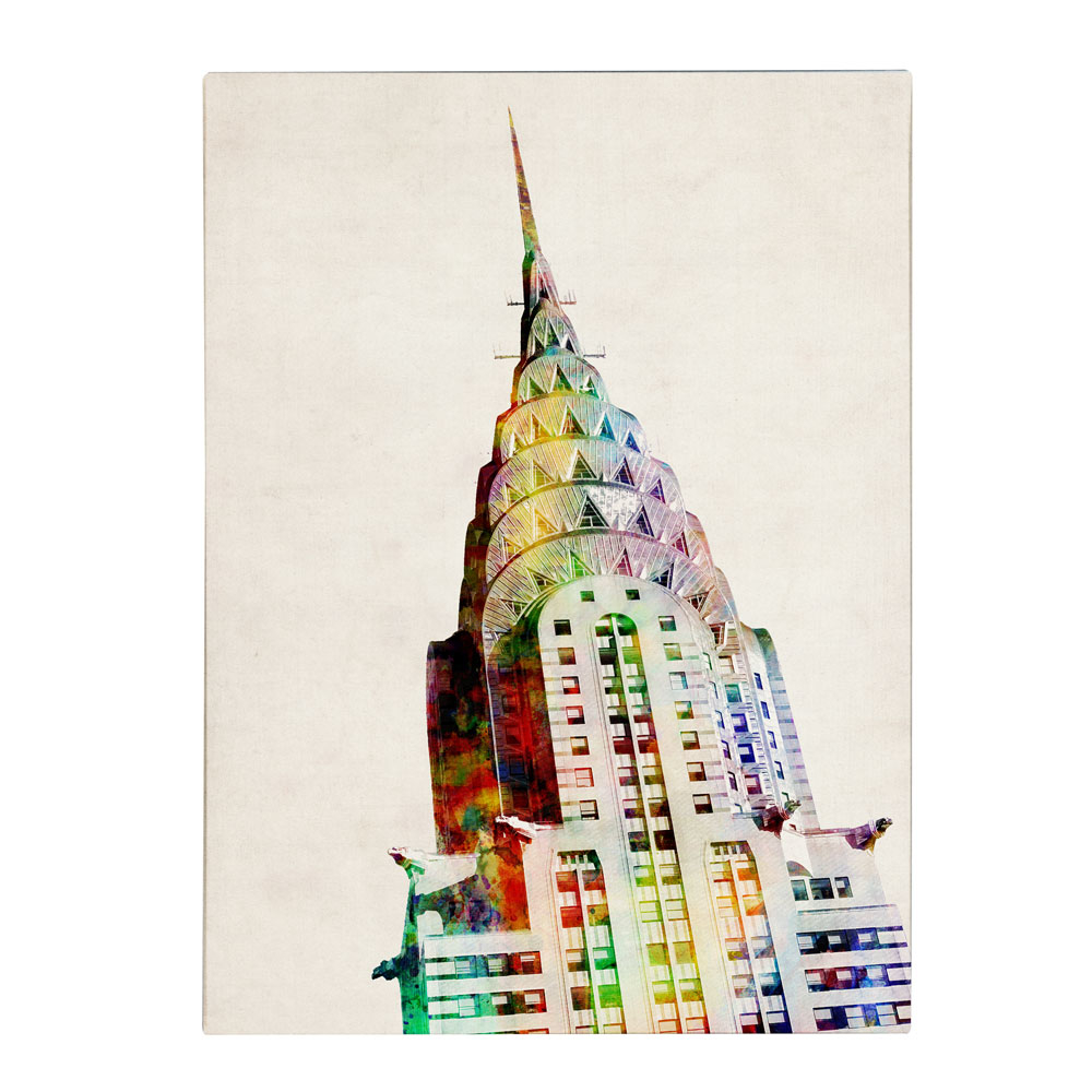 Michael Tompsett 'Chrysler Building' 14 X 19 Canvas Art