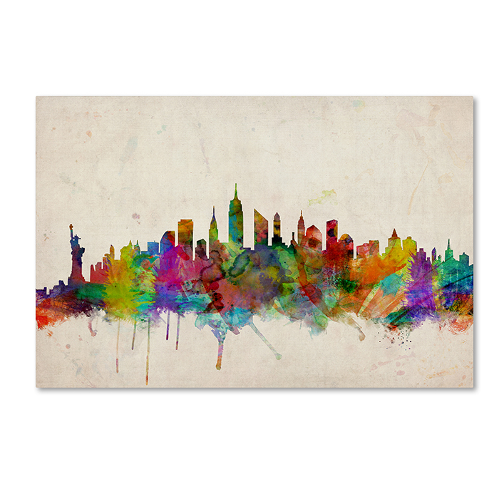 Michael Tompsett 'New York Skyline' 14 X 19 Canvas Art