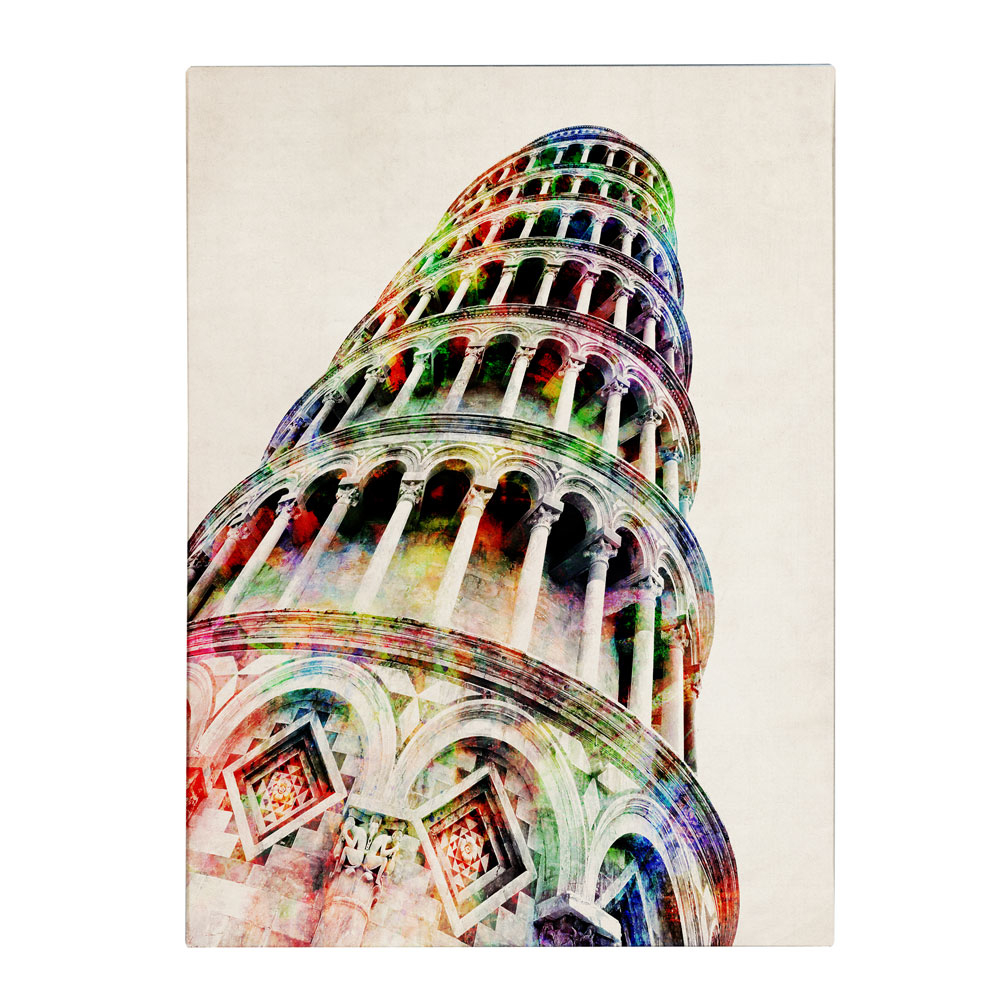 Michael Tompsett 'Leaning Tower Pisa' 14 X 19 Canvas Art