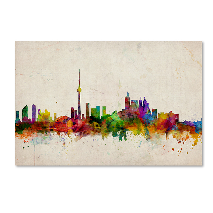 Michael Tompsett 'Toronto Skyline' 14 X 19 Canvas Art