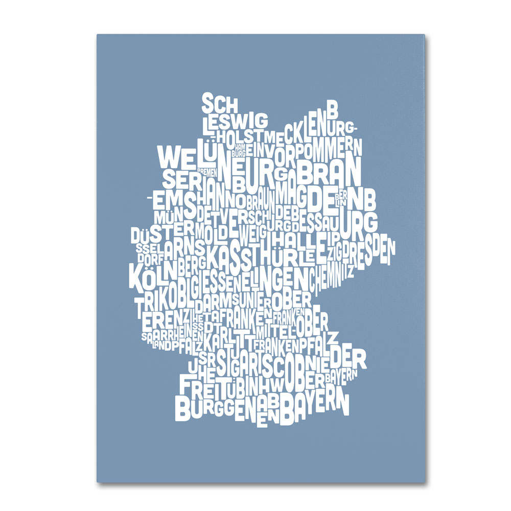 Michael Tompsett 'STEEL-Germany Regions Map' 14 X 19 Canvas Art