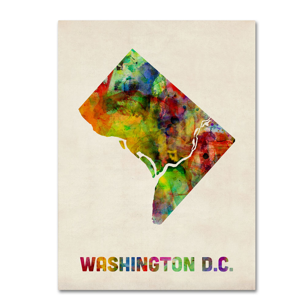 Michael Tompsett 'Washington D.C. Map' 14 X 19 Canvas Art