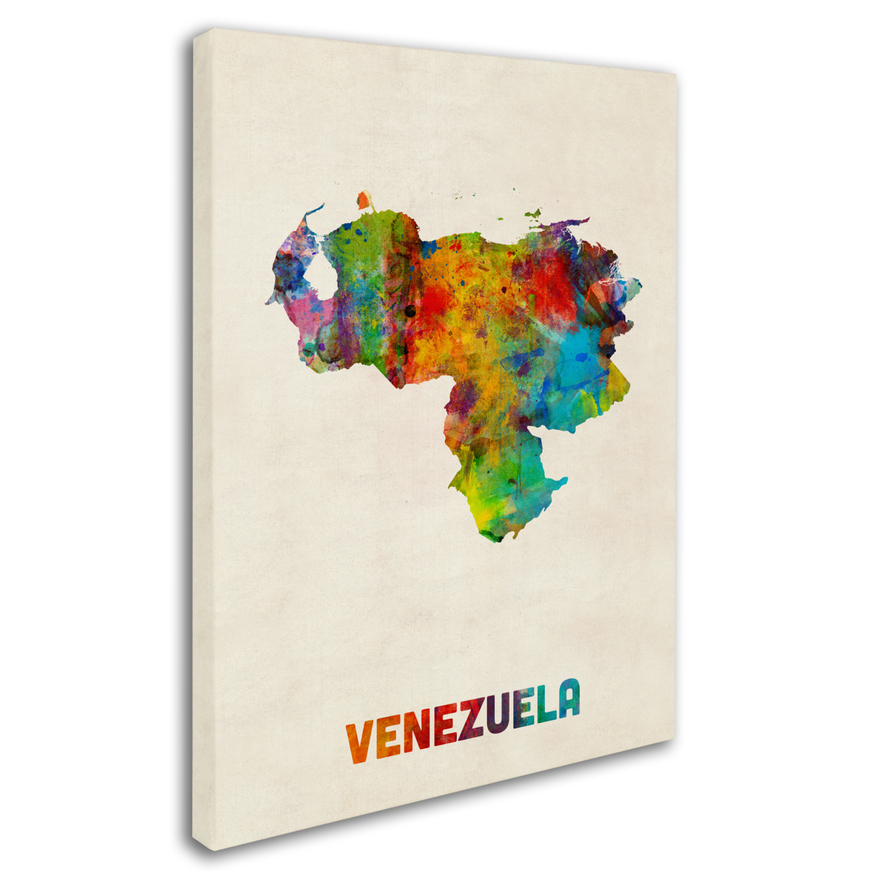 Michael Tompsett 'Venezuela Watercolor Map' 14 X 19 Canvas Art