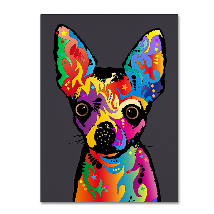 Michael Tompsett 'Chihuahua Dog Grey' 14 X 19 Canvas Art