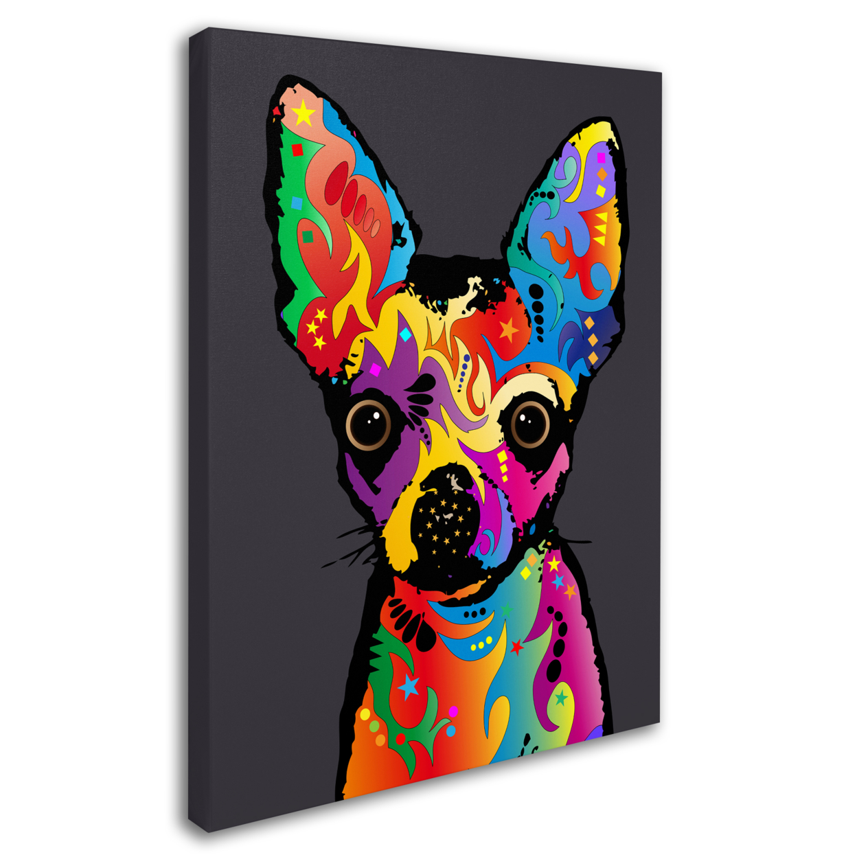 Michael Tompsett 'Chihuahua Dog Grey' 14 X 19 Canvas Art
