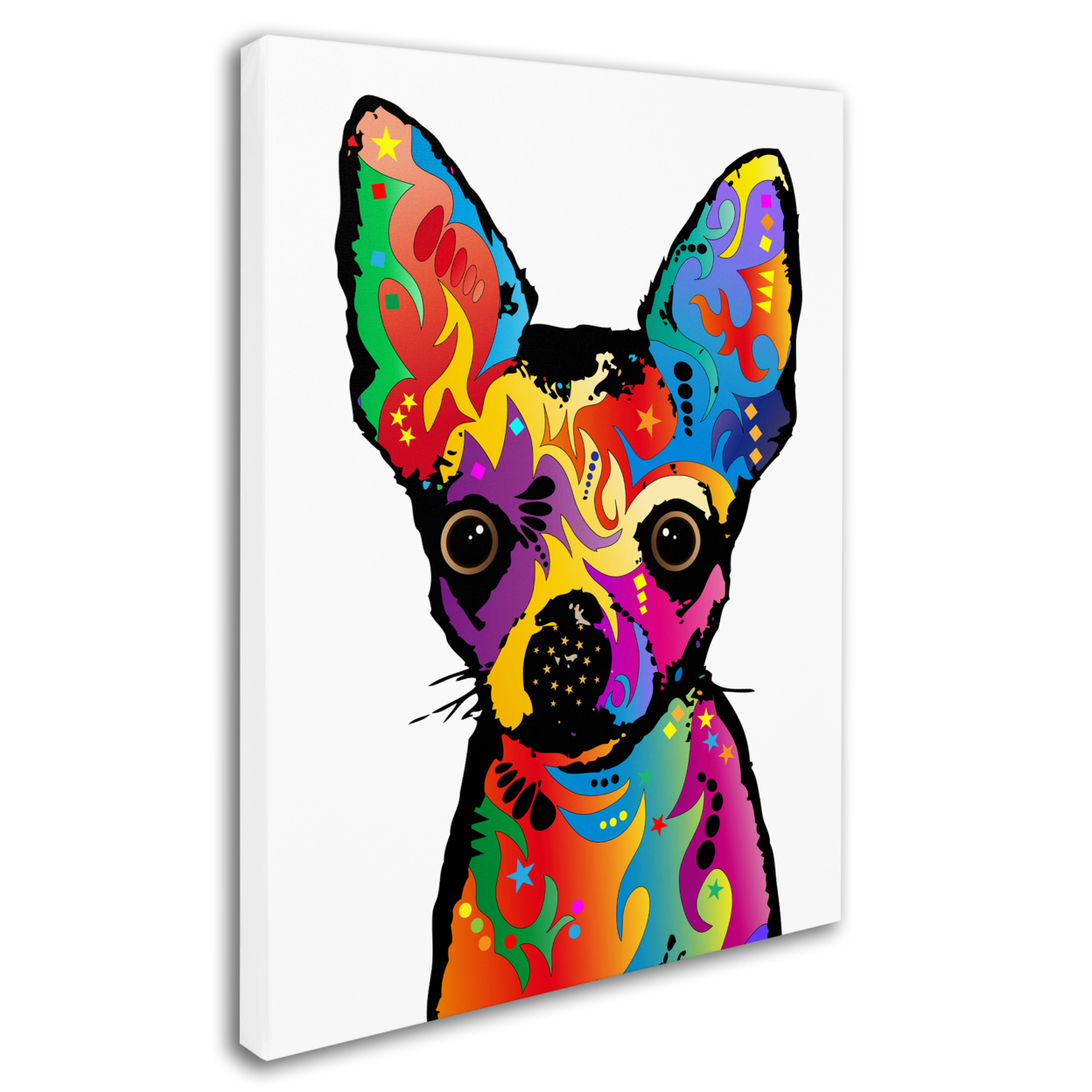 Michael Tompsett 'Chihuahua Dog White' 14 X 19 Canvas Art