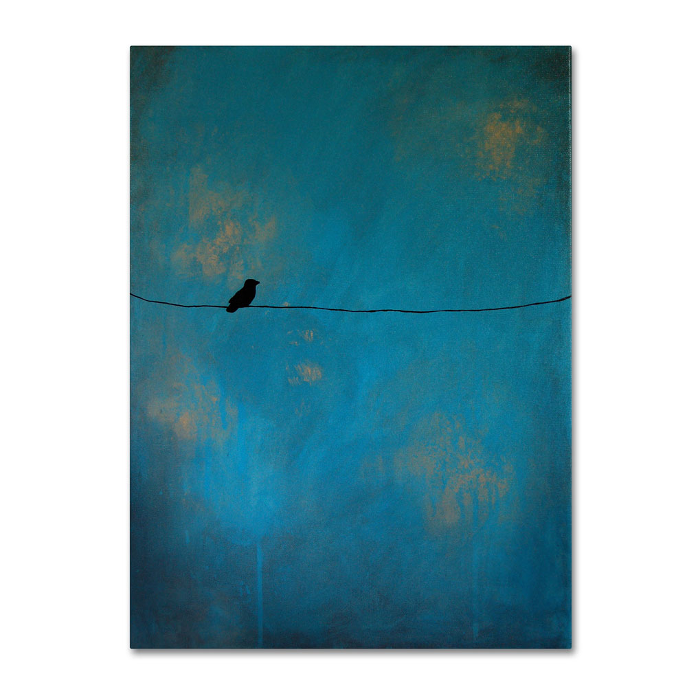 Nicole Dietz 'Lone Bird Blue' 14 X 19 Canvas Art