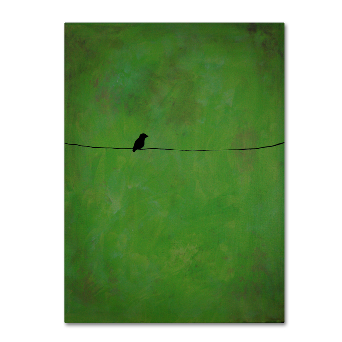 Nicole Dietz 'Lone Bird Green' 14 X 19 Canvas Art