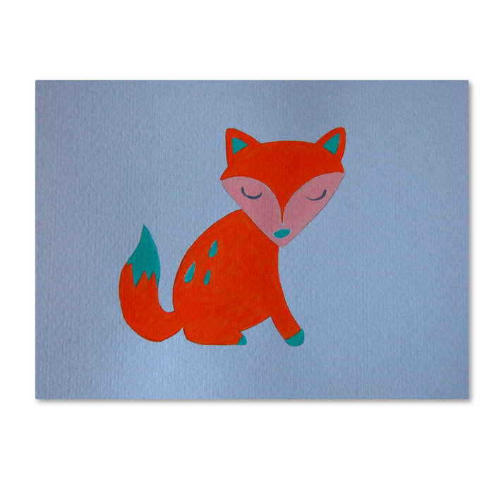 Nicole Dietz 'Orange Fox' 14 X 19 Canvas Art