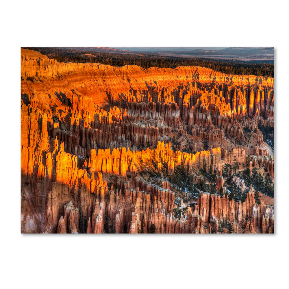 Pierre Leclerc 'Bryce Canyon Sunrise' 14 X 19 Canvas Art