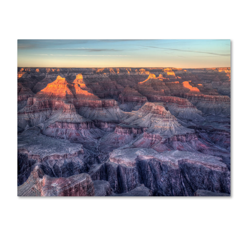 Pierre Leclerc 'Grand Canyon Sunset' 14 X 19 Canvas Art