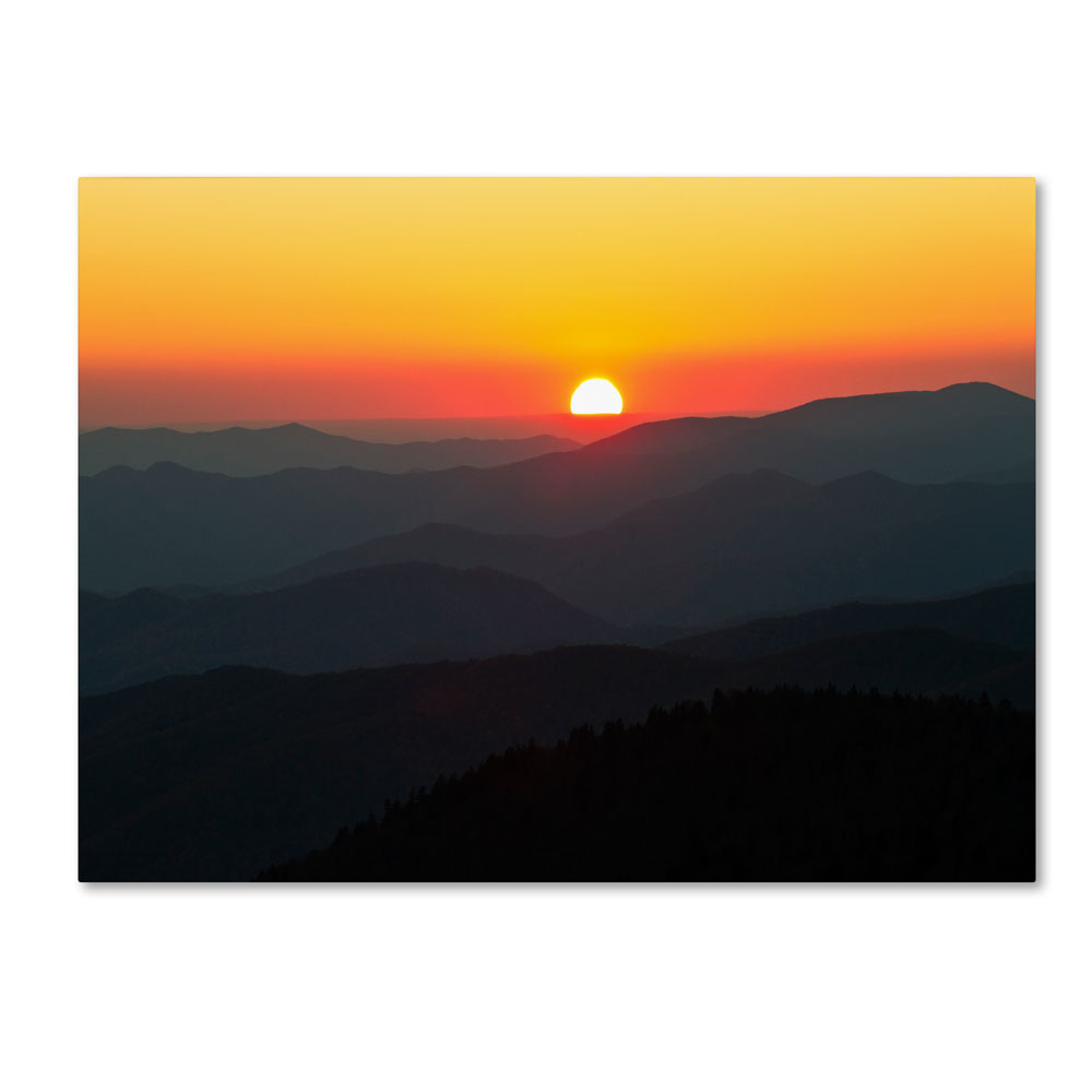 Pierre Leclerc 'Great Smoky Mountains Sunset' 14 X 19 Canvas Art