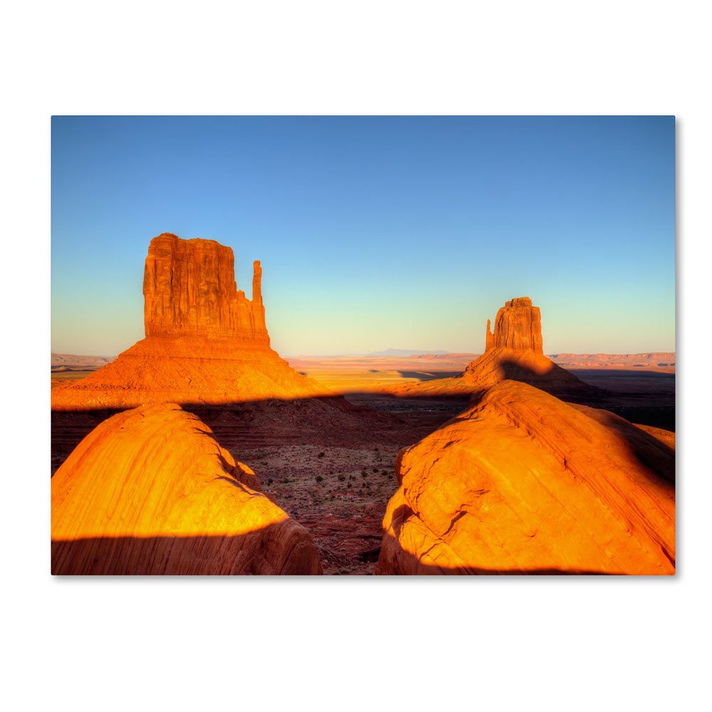 Pierre Leclerc 'Monument Valley Sunset' 14 X 19 Canvas Art