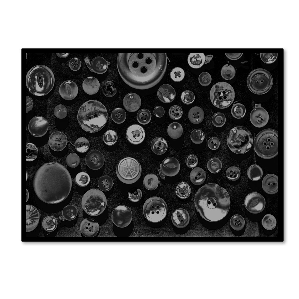 Patty Tuggle 'Black & White Buttons' 14 X 19 Canvas Art