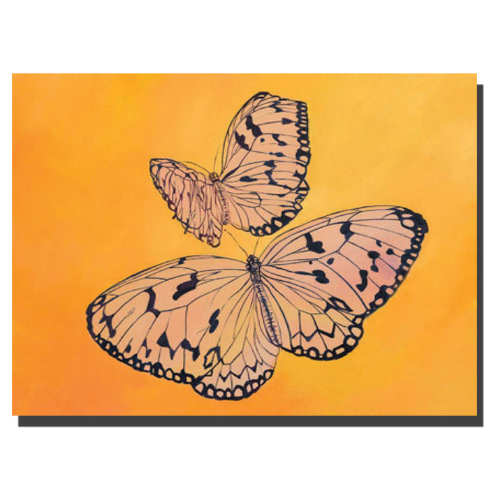 Rickey Lewis 'Two Butterflies' 14 X 19 Canvas Art