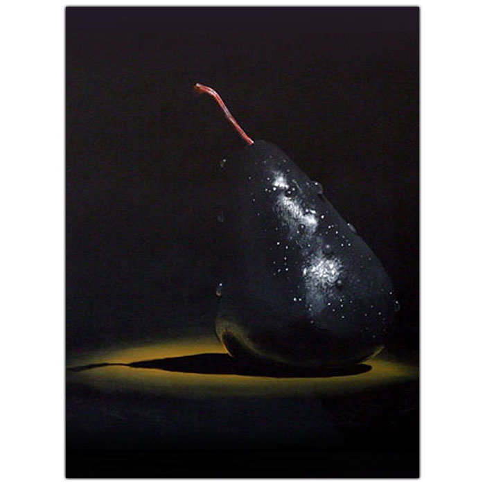 Roderick Stevens 'Black Pear' 14 X 19 Canvas Art
