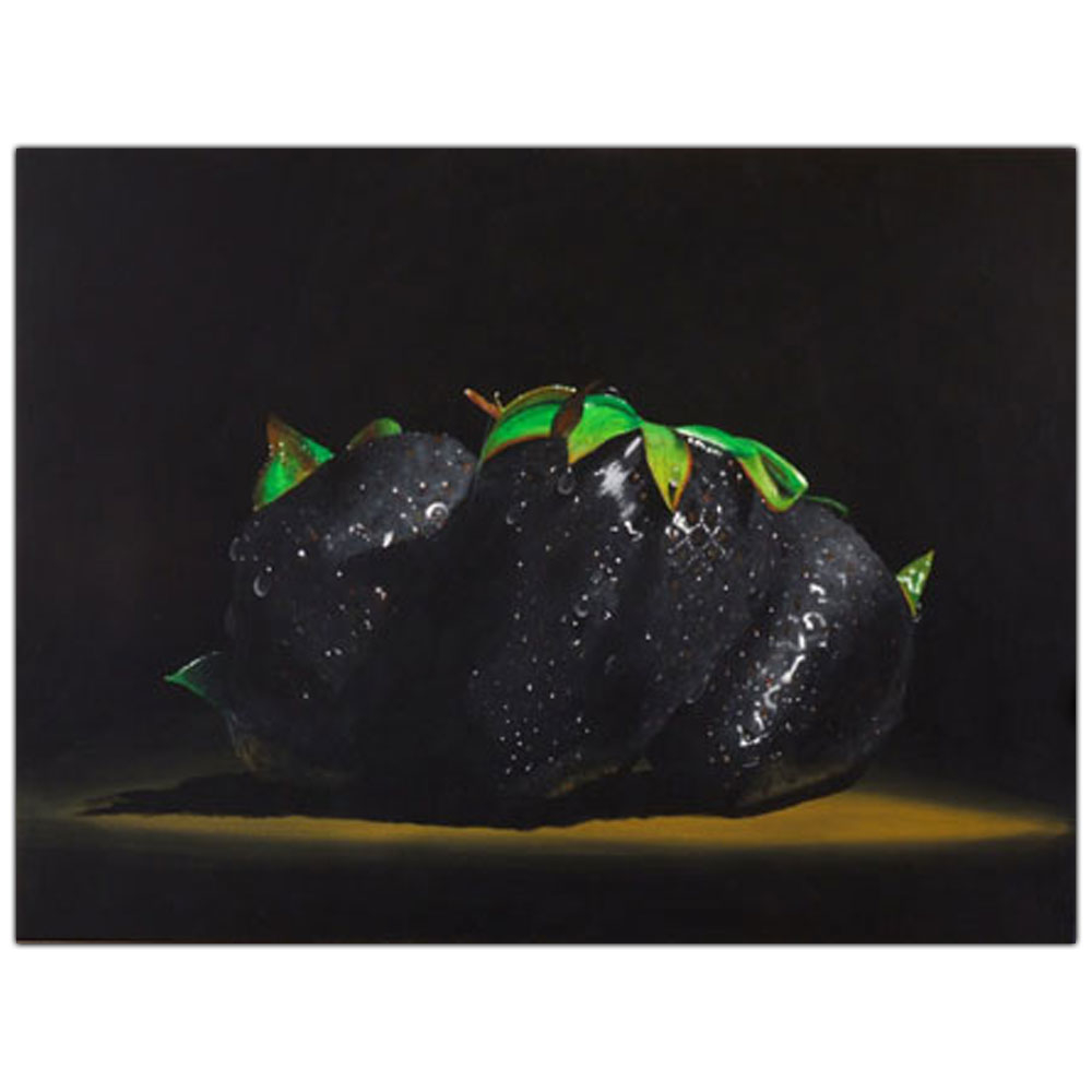 Roderick Stevens 'Black Strawberries' 14 X 19 Canvas Art